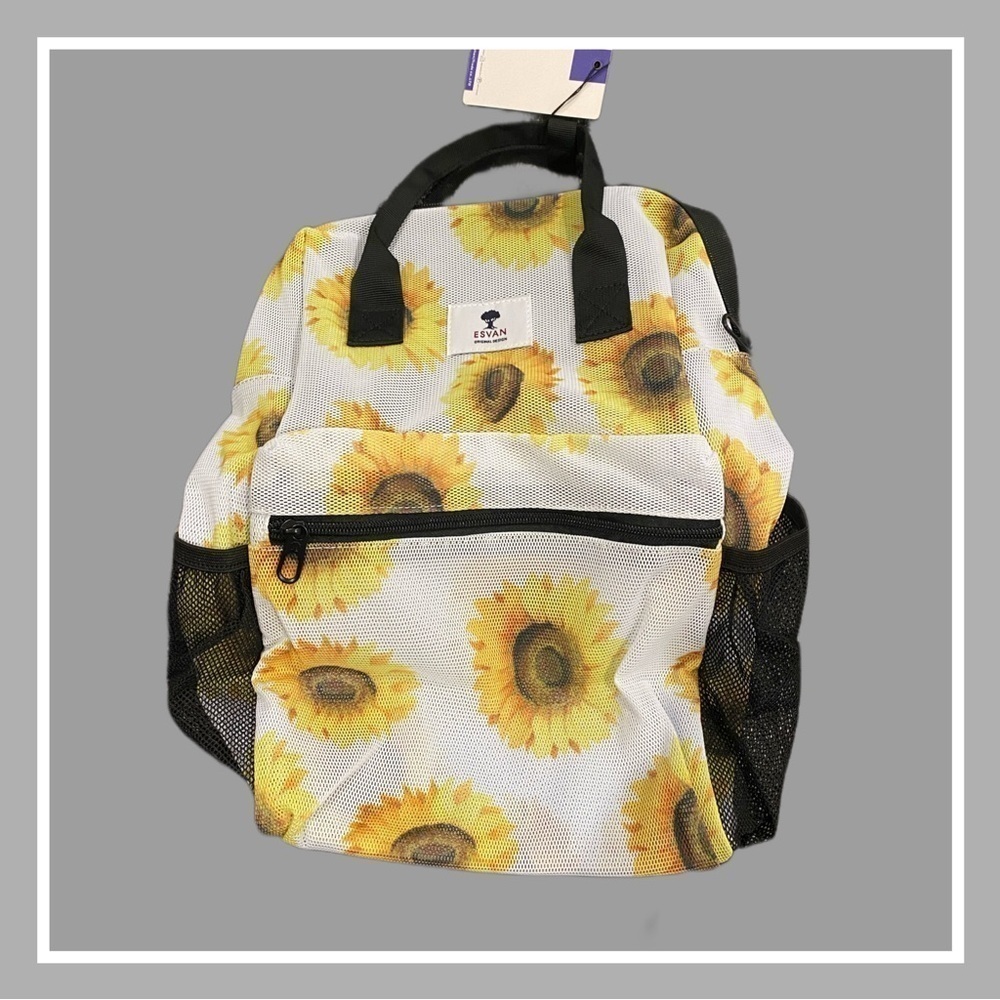 Esvan Mesh Backpack, sunflower Semi-Transparent Bag